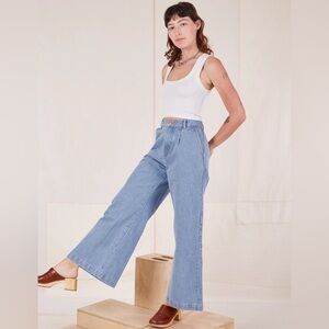 Big Bud Press Indigo Wide Leg Trousers - light Wash